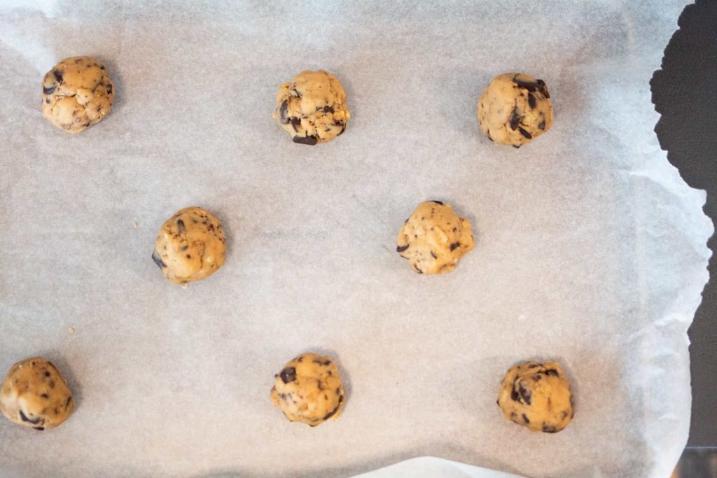 Cookie dough ready to be baked.